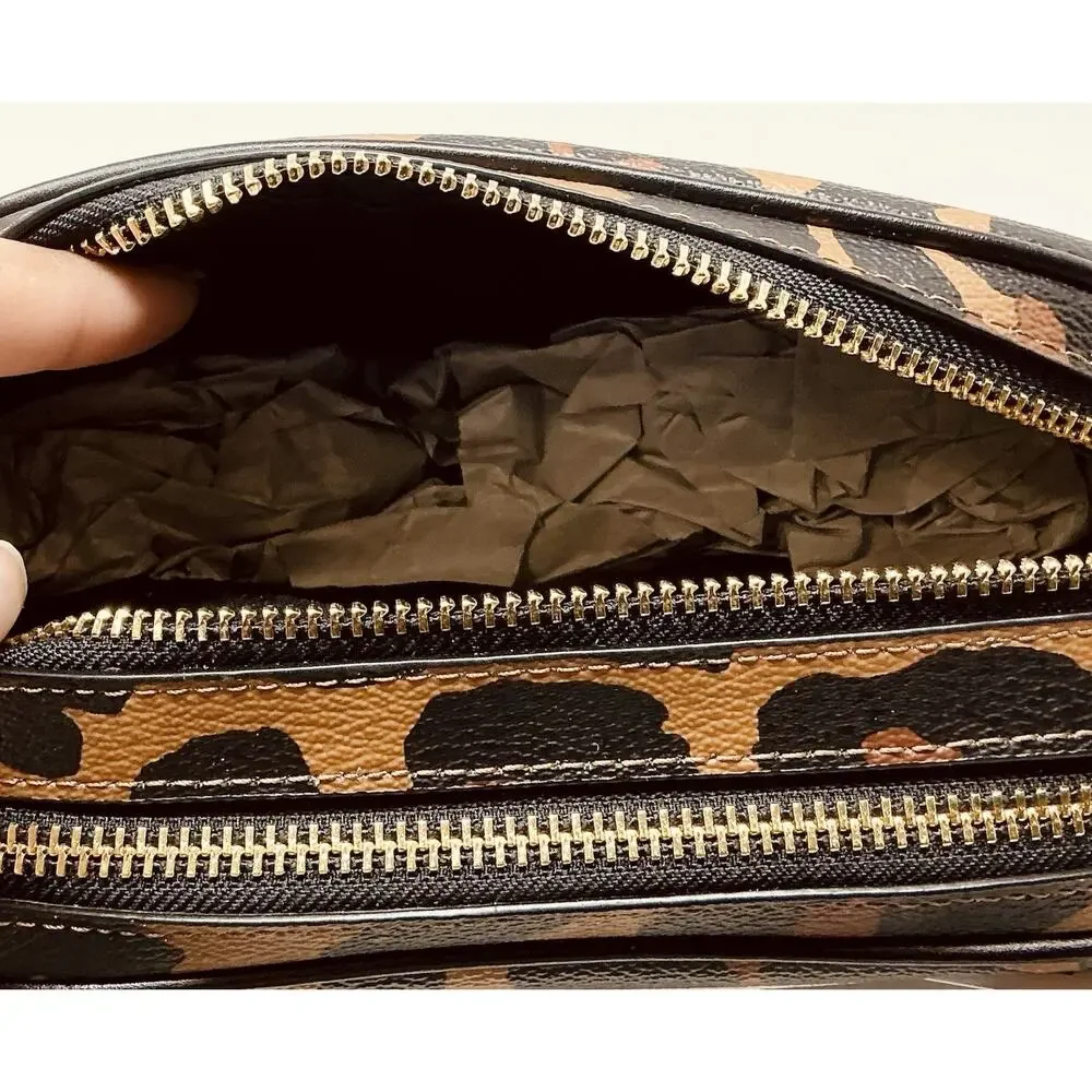 Coach Jamie Jes 20 Crossbody Bag With Leopard Animal Print Authentic NWT - Picture 12 of 14